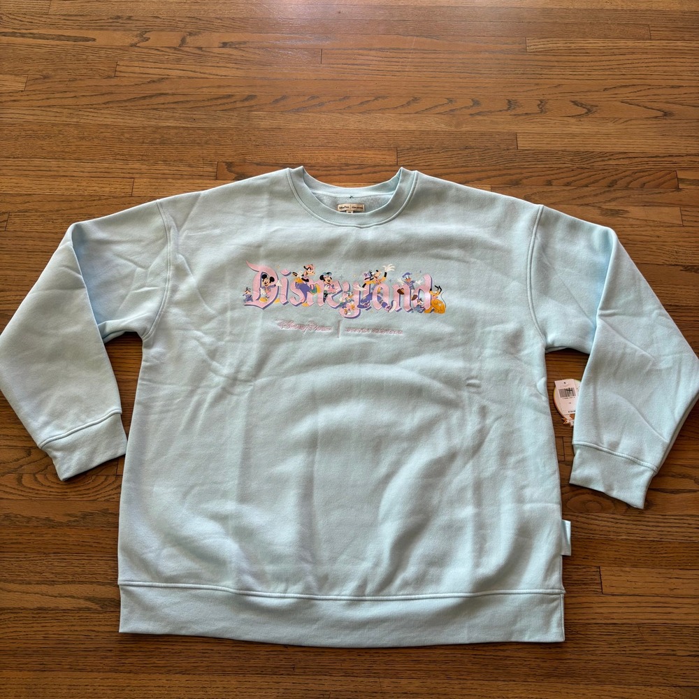 Disney Parks Stoney Clover Lane Disneyland Sweatshirt Light Blue Women 1X NWT